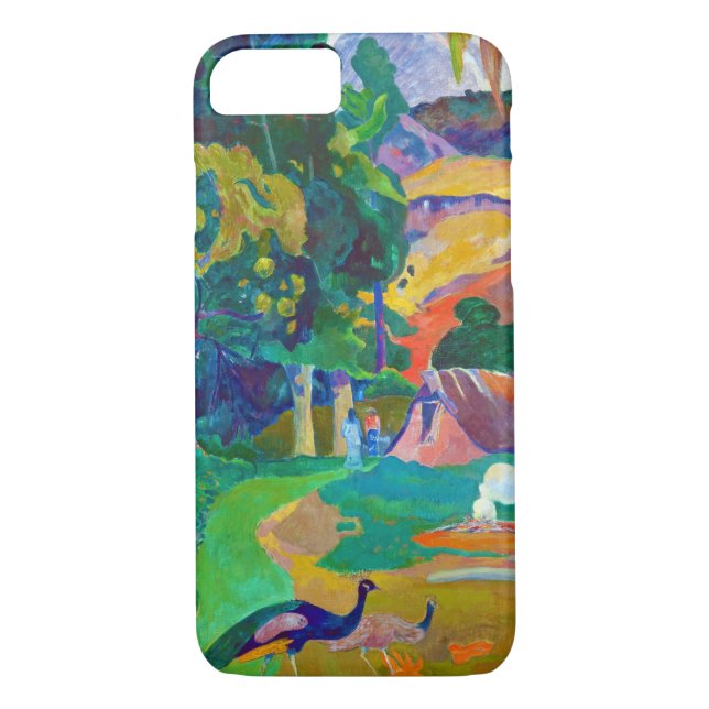 Funda De Case-Mate Para iPhone Paisaje con Peacocks, Gauguin (Reverso)
