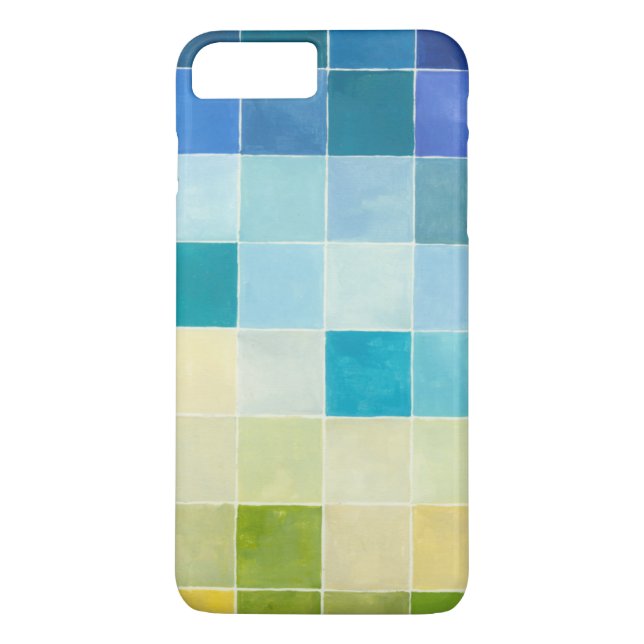 Funda De Case-Mate Para iPhone Paisaje con plazas Pixilares Multicolores (Reverso)
