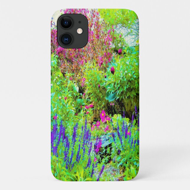 Funda De Case-Mate Para iPhone Paisaje de Green Spring Garden con peonies (Reverso)