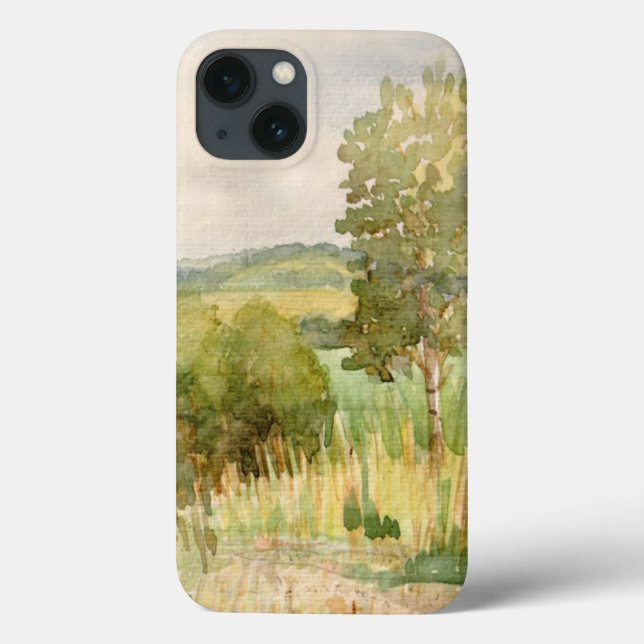 Funda De Case-Mate Para iPhone Paisaje de la acuarela (Reverso)