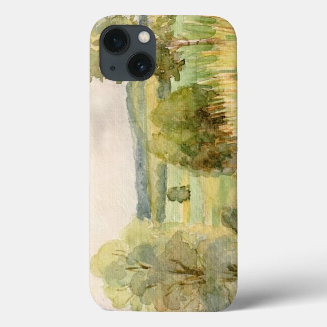 Funda De Case-Mate Para iPhone Paisaje de la acuarela (Reverso)