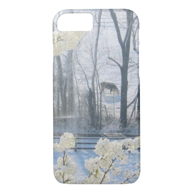 Funda De Case-Mate Para iPhone Paisaje de la naturaleza pastoral en invierno (Reverso)