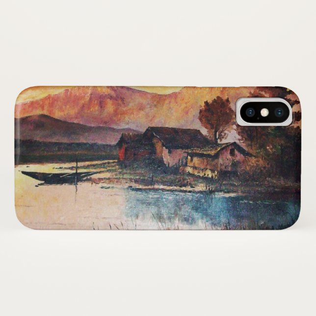 FUNDA DE Case-Mate PARA iPhone PAISAJE DE MONTAÑA ROSA LAGO ALPINE SUNSET (Reverso (horizontal))