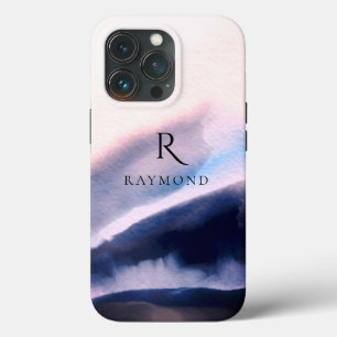 Funda Para iPhone 13 Pro Paisaje de montañas elegante y chic con monograma