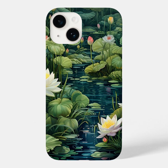 Funda De Case-Mate Para iPhone Paisaje de Nature Lotus Water Lily Pond (Reverso )