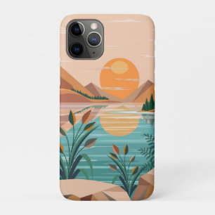 Funda Para iPhone 11 Pro Paisaje de puesta de sol en lago de montaña pacífi
