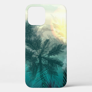 Funda Para iPhone 12 Paisaje de selva tropical con palmeras y hojas