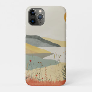Funda Para iPhone 11 Pro Paisaje de terracota salvia atardecer junto al lag