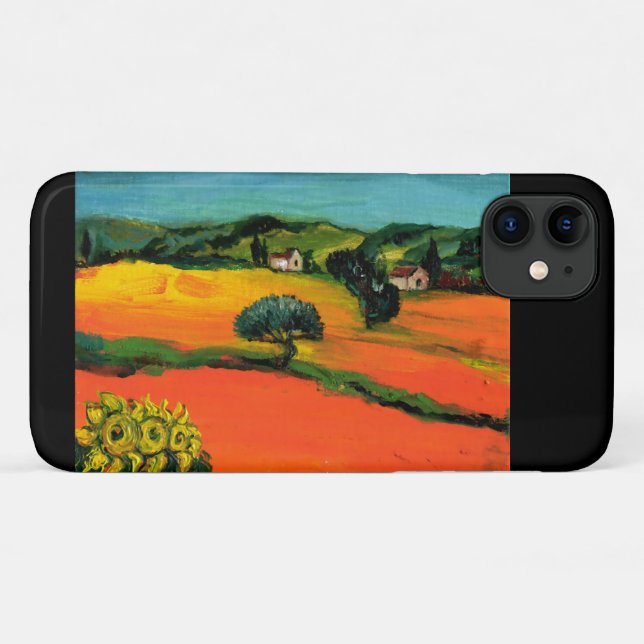 FUNDA DE Case-Mate PARA iPhone PAISAJE DE TOSCANA CON SIMPATIZANTES (Reverso (horizontal))