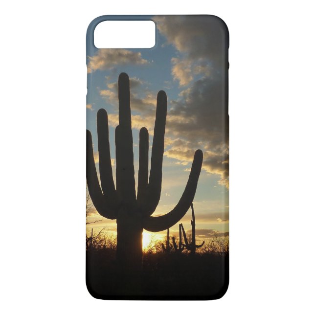 Funda De Case-Mate Para iPhone Paisaje del desierto de Saguaro Sunset II Arizona (Reverso)