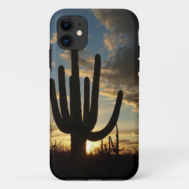 Funda De Case-Mate Para iPhone Paisaje del desierto de Saguaro Sunset II Arizona (Reverso)