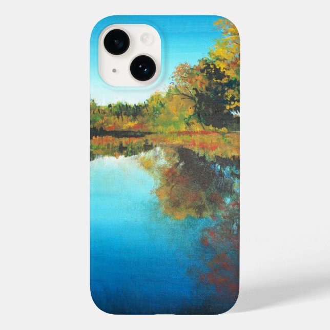 Funda De Case-Mate Para iPhone Paisaje del otoño del río Cae (Reverso )