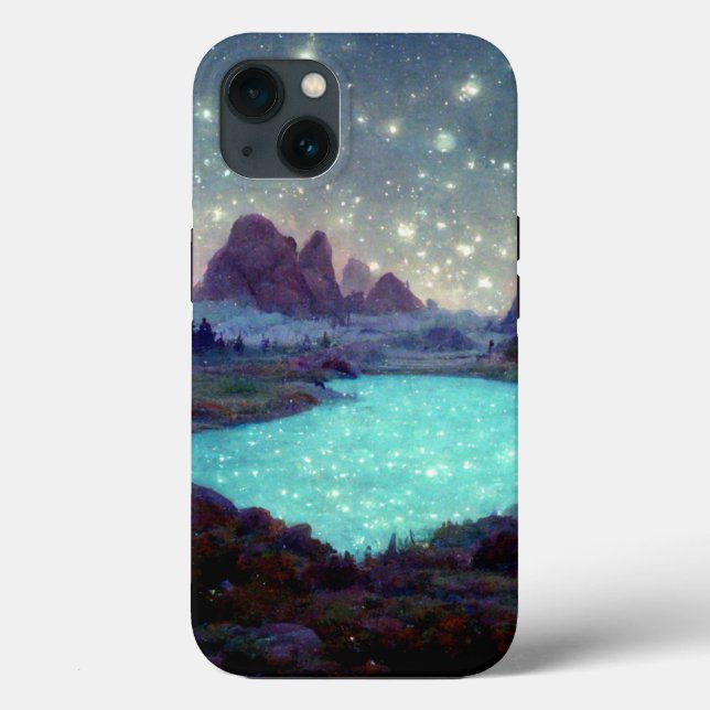 Funda De Case-Mate Para iPhone Paisaje fantástico de las estrellas del cielo noct (Reverso )