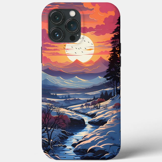 Funda De Case-Mate Para iPhone Paisaje forestal en temporada de invierno (Reverso )