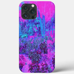 Funda Para iPhone 13 Pro Max Paisaje Impresionista Azul y Rosa Caliente Alucina