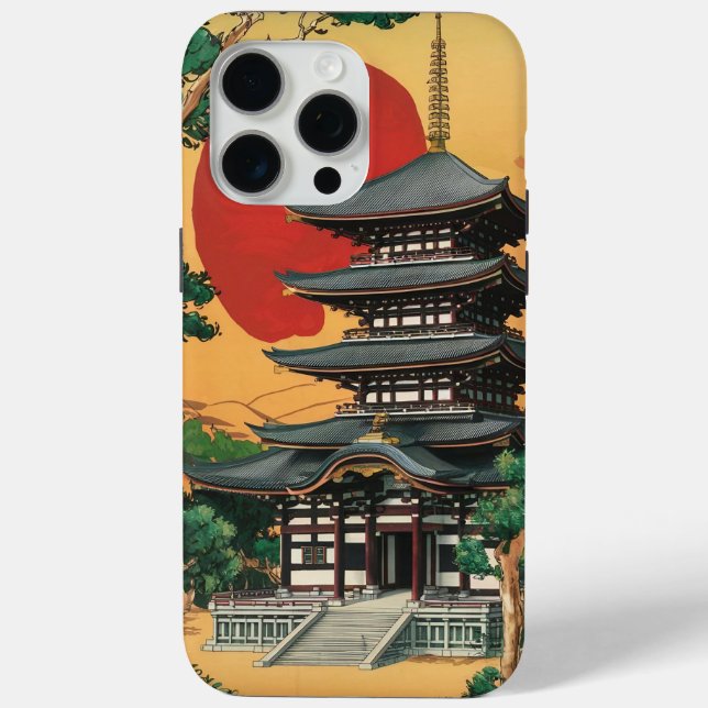 Funda De Case-Mate Para iPhone Paisaje japonés (Reverso )