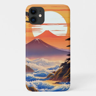 Funda Para iPhone 11 Paisaje japonés del sol