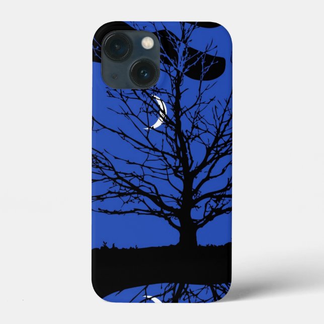 Funda De Case-Mate Para iPhone Paisaje lunar en azul cobalto y negro (Reverso )