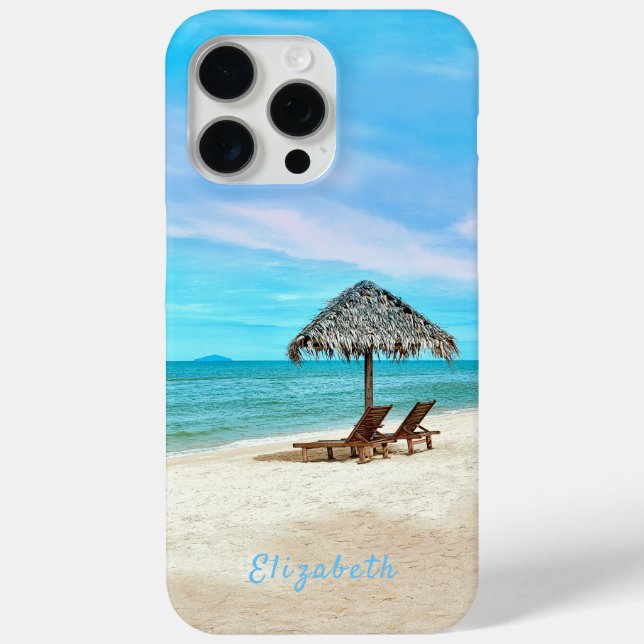 Funda De Case-Mate Para iPhone Paisaje Monográfico de Playa de Arena Tropical (Reverso )