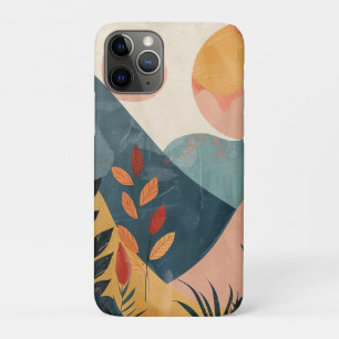 Funda Para iPhone 11 Pro Paisaje montañoso boho de soles gemelos en azul ve