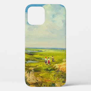 Funda Para iPhone 12 paisaje rural con cifras de personas cercanas a un