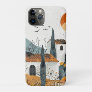 Funda Para iPhone 11 Pro Paisaje soleado de terracota de pueblo mediterráne