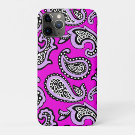 Funda Para iPhone 11 Pro Paisley Atemporal sobre Fondo Rosa Caliente