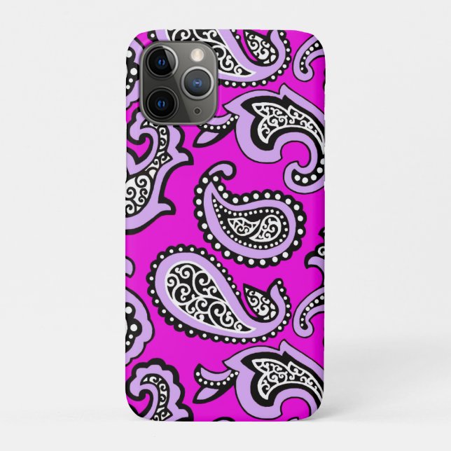 Funda De Case-Mate Para iPhone Paisley Atemporal sobre Fondo Rosa Caliente (Reverso)