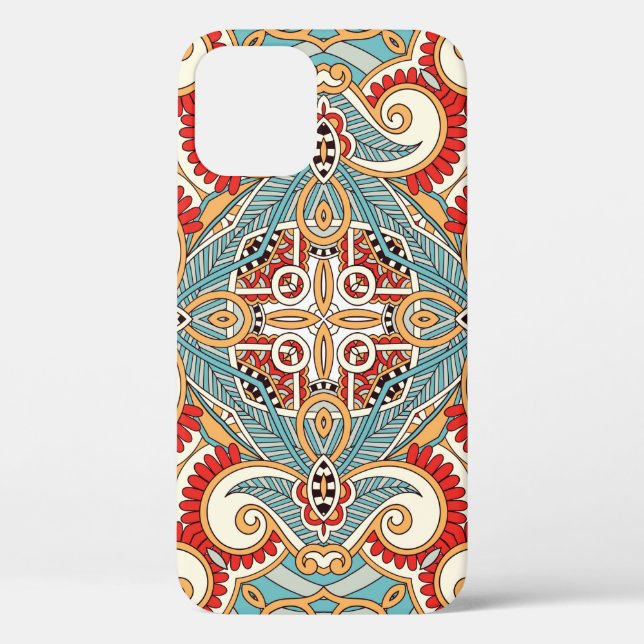 Funda De Case-Mate Para iPhone Paisley bandanna floral ornamental tradicional. Yo (Reverso )