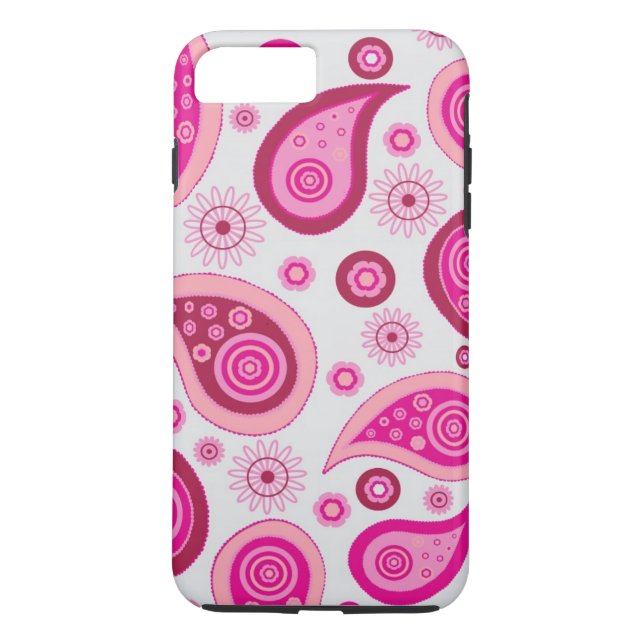 Funda De Case-Mate Para iPhone Paisley de guijarros blancos y rosados personaliza (Reverso)