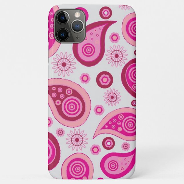 Funda De Case-Mate Para iPhone Paisley de guijarros blancos y rosados personaliza (Reverso)