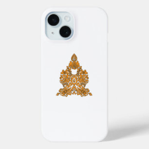 Funda Para iPhone 15 Paisley Floral Art ・ Naranja Boho Decoración