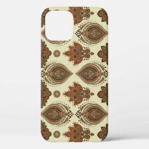 Funda Para iPhone 12 Paisley floral, patrón de cosecha textil asiático.