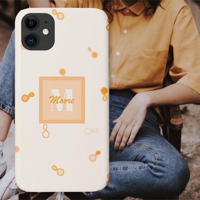 Funda De Case-Mate Para iPhone Paisley híbrida vagamente dispersa - Naranja Ombre (Hybrid Paisley Loosely Scattered - Orange Ombre Case-Mate iPhone Case by Leapfroglisics Shop)