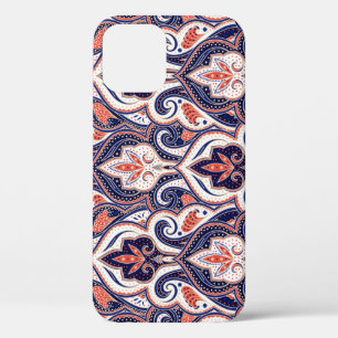 Funda Para iPhone 12 Paisley india: Medallón floral sin mar.