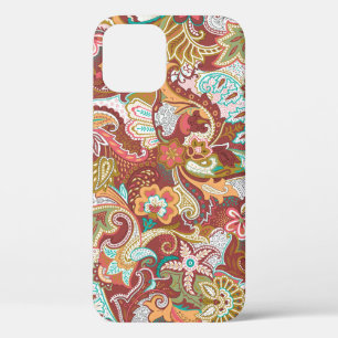 Funda Para iPhone 12 Paisley sin soldadura: elegante patrón de fondo.