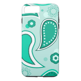 Funda Para iPhone 8 Plus/7 Plus Paisley verde y blanca personalizada