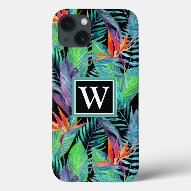 Funda De Case-Mate Para iPhone Pájaro Acuarela De Paraíso | Añadir su inicial (Reverso)