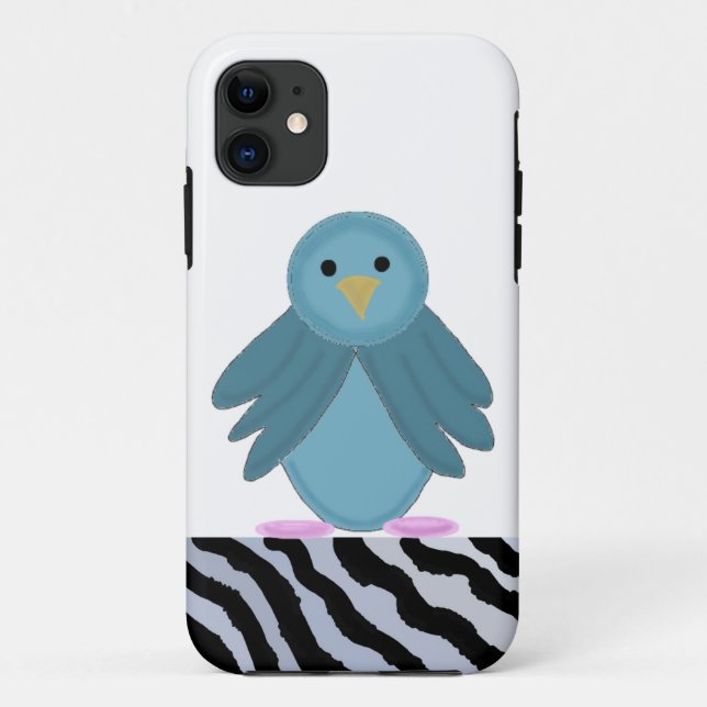 Funda De Case-Mate Para iPhone Pájaro azul de dibujos animados (Reverso)