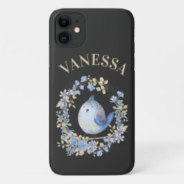 Funda Para iPhone 11 Pájaro azul en estuche floral para iPhone / iPad