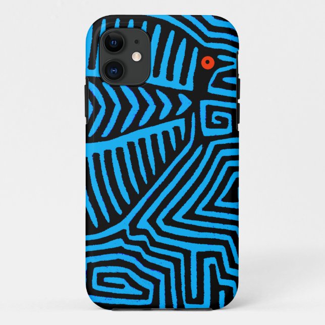Funda De Case-Mate Para iPhone Pájaro Azul Kuna Indio (Reverso)