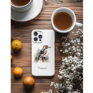 Funda Para iPhone 11 Pro Pájaro carpintero de bosque acuarela, personalizad