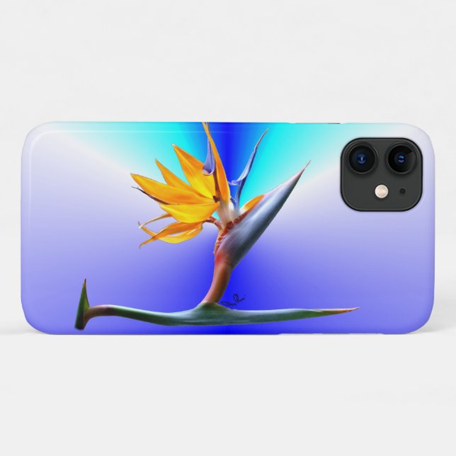 Funda De Case-Mate Para iPhone Pájaro de la flor del paraíso (Reverso (horizontal))