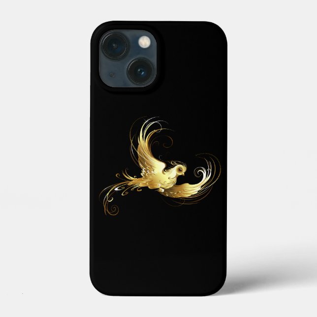 Funda De Case-Mate Para iPhone Pájaro Dorado sobre Fondo Negro (Reverso )