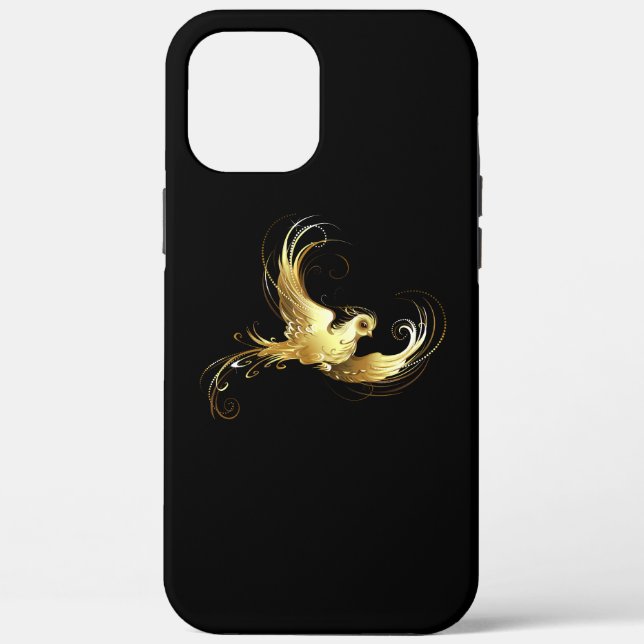 Funda De Case-Mate Para iPhone Pájaro Dorado sobre Fondo Negro (Reverso )