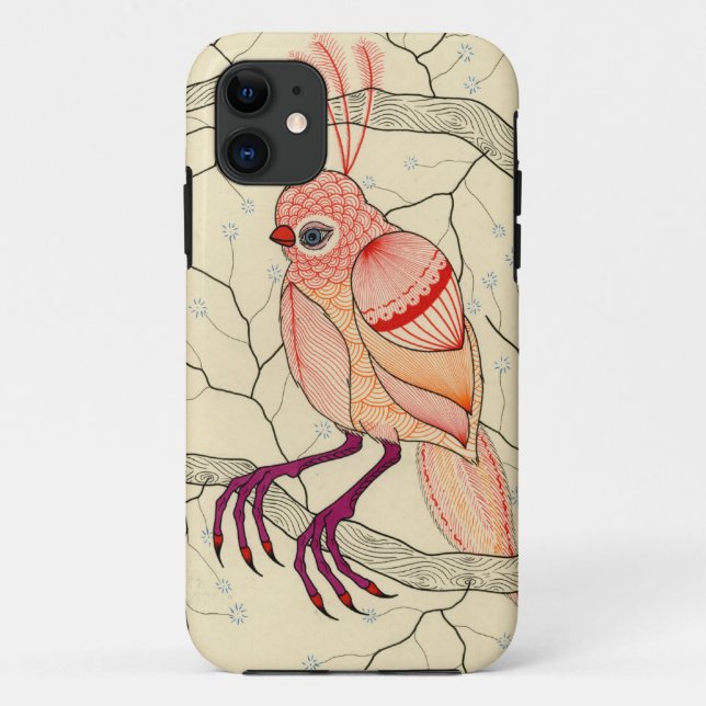 Funda De Case-Mate Para iPhone pájaro en un árbol (Reverso)