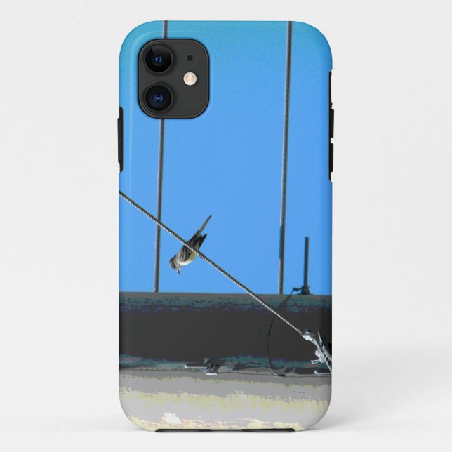 Funda De Case-Mate Para iPhone Pájaro en un cable en un polo (Reverso)