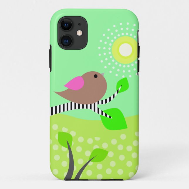 Funda De Case-Mate Para iPhone Pájaro lindo y Sun (Reverso)