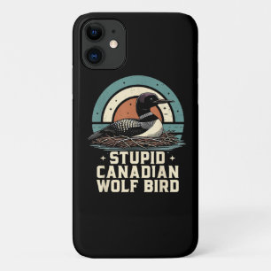 Funda Para iPhone 11 Pájaro Lobo Canadiense Estúpido