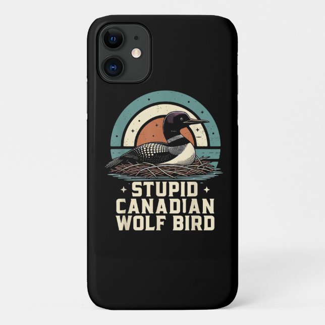 Funda De Case-Mate Para iPhone Pájaro Lobo Canadiense Estúpido (Reverso)